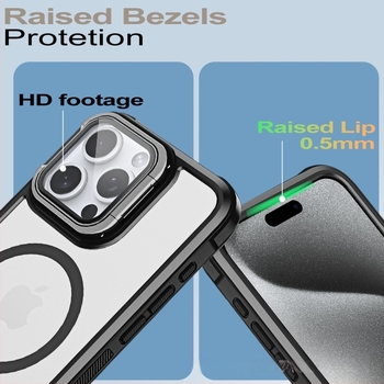 iPhone tok akril tükrös állvánnyal és MagSafe (Akril; Állvány; Mágneses; Ütésálló; Hőelvezetés)