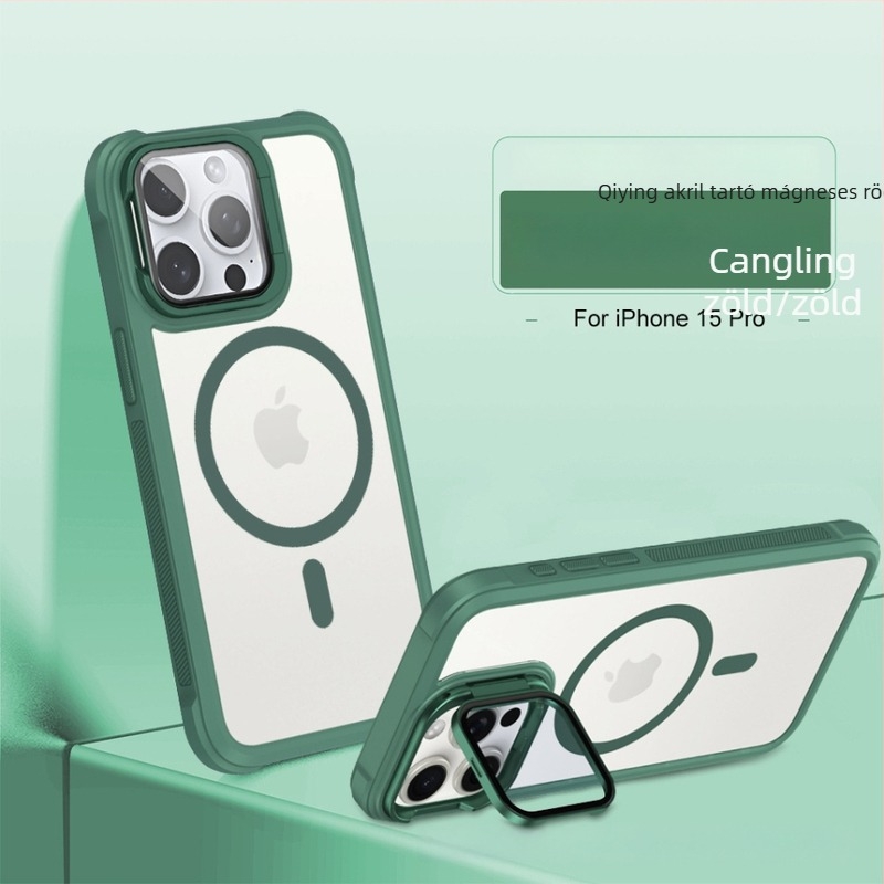 iPhone tok akril tükrös állvánnyal és MagSafe (Akril; Állvány; Mágneses; Ütésálló; Hőelvezetés)