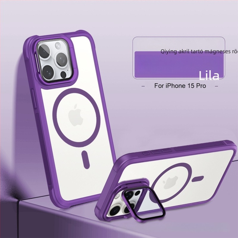 iPhone tok akril tükrös állvánnyal és MagSafe (Akril; Állvány; Mágneses; Ütésálló; Hőelvezetés)