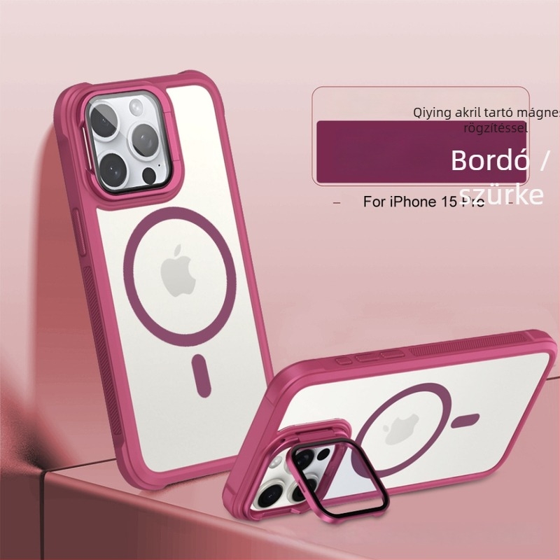 iPhone tok akril tükrös állvánnyal és MagSafe (Akril; Állvány; Mágneses; Ütésálló; Hőelvezetés)