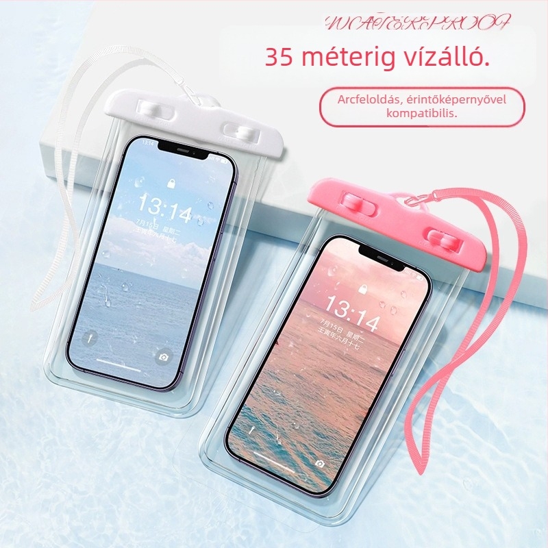 Áttetsző vízálló telefontok érintésérzékeny kijelzővel, fotózáshoz, úszáshoz és víziparkokhoz