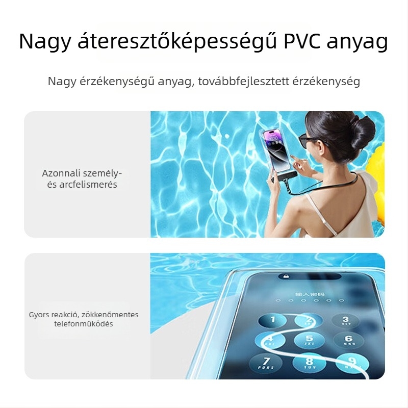 Áttetsző vízálló telefontok érintésérzékeny kijelzővel, fotózáshoz, úszáshoz és víziparkokhoz