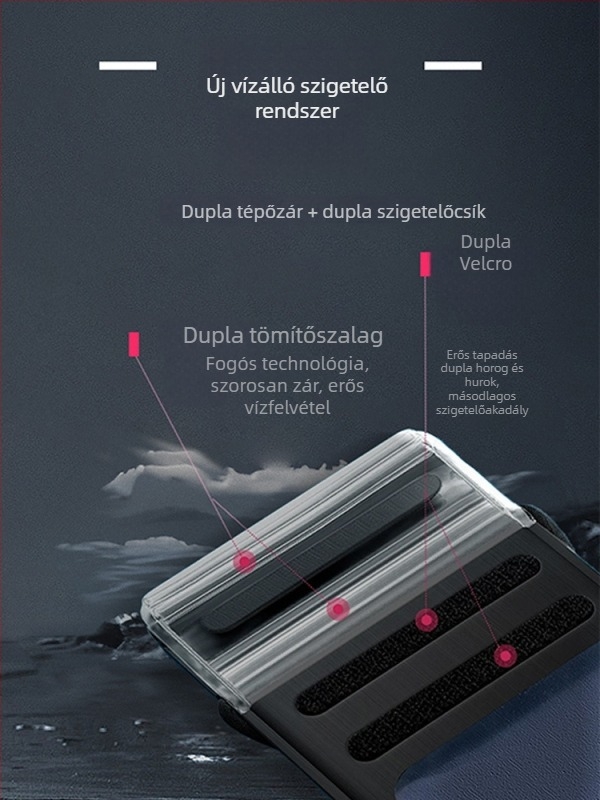 TPU vízálló telefon táska érintőképernyővel, ütés- és kopásálló, 7,5 hüvelykes nagy kapacitású védőtok