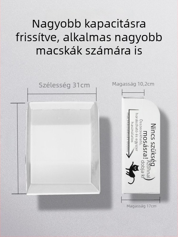Összecsukható egyszer használatos macska WC – félig zárt, vízálló, hordozható