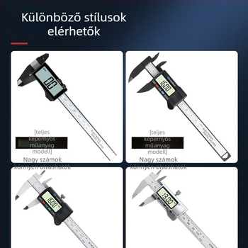 Digitális tolómérő, magas precizitás, rozsdamentes acél, elektronikus vernier