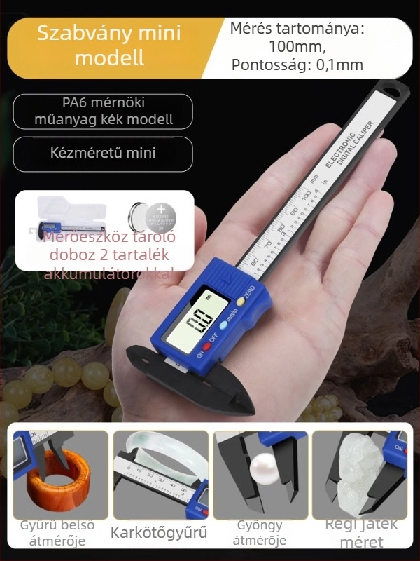 Digitális tolómérő, magas precizitás, rozsdamentes acél, elektronikus vernier