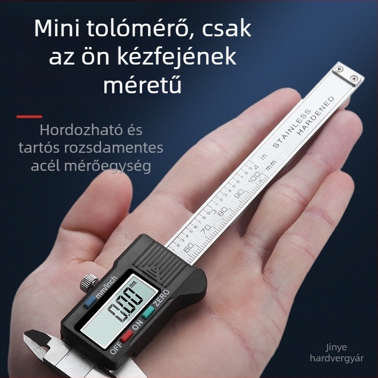 Digitális tolómérő, magas precizitás, rozsdamentes acél, elektronikus vernier