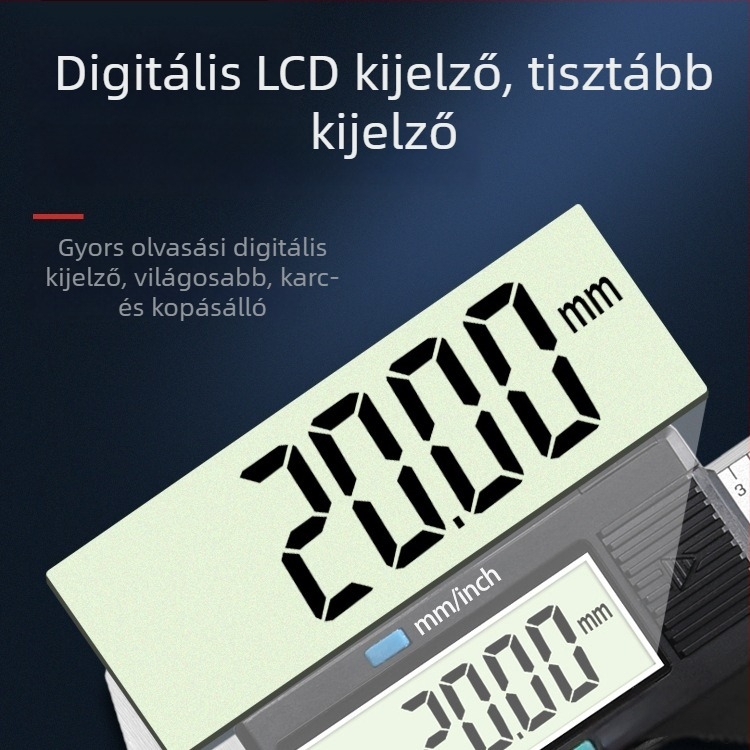 Digitális tolómérő, magas precizitás, rozsdamentes acél, elektronikus vernier