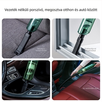 Könnyű, vezeték nélküli autó porszívó, 12V, 60W, 6000Pa szívóerő
