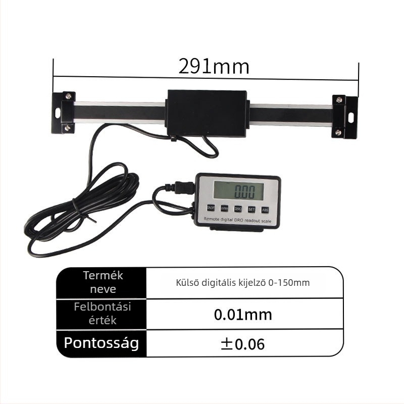 Digitális tolómérő külső kijelzővel, vízszintes és függőleges egyidejű használatra a mozgás mérésére. Márka: Shanghai Lianyu