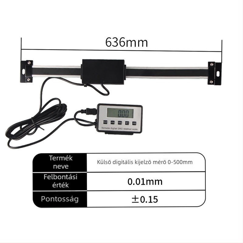 Digitális tolómérő külső kijelzővel, vízszintes és függőleges egyidejű használatra a mozgás mérésére. Márka: Shanghai Lianyu