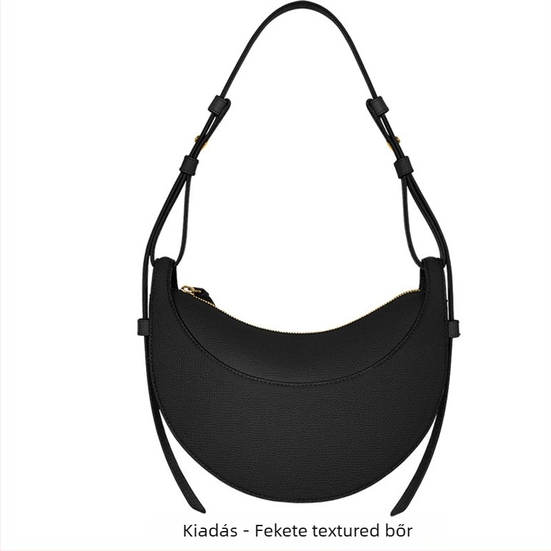 POLENE Crescent Saddle Bag — félhold formájú, valódi bőr, első réteg marhabőr, uniszex crossbody, tavasz 2024