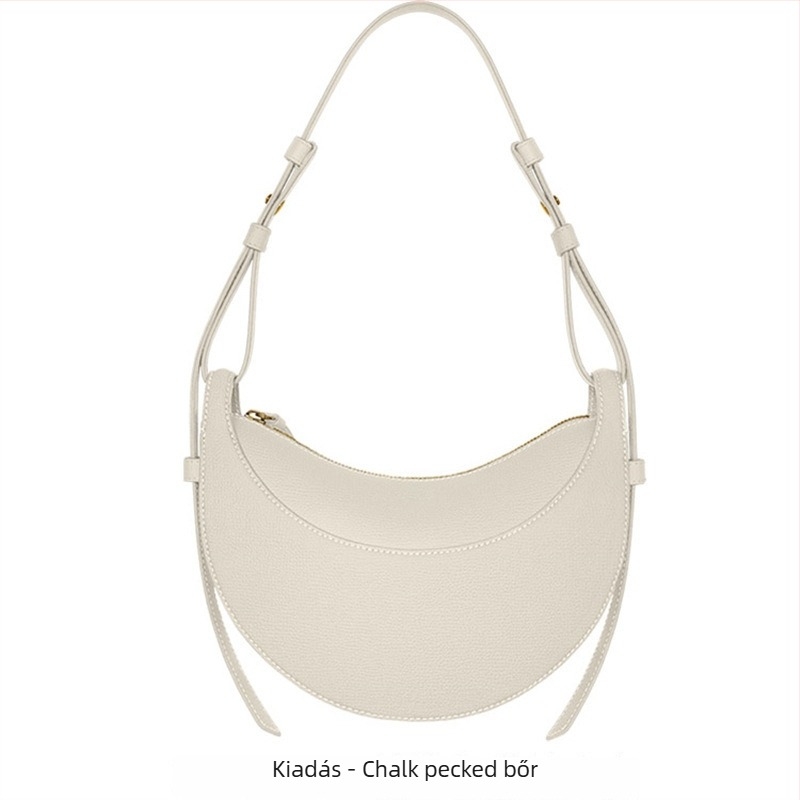 POLENE Crescent Saddle Bag — félhold formájú, valódi bőr, első réteg marhabőr, uniszex crossbody, tavasz 2024