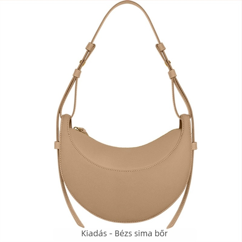 POLENE Crescent Saddle Bag — félhold formájú, valódi bőr, első réteg marhabőr, uniszex crossbody, tavasz 2024