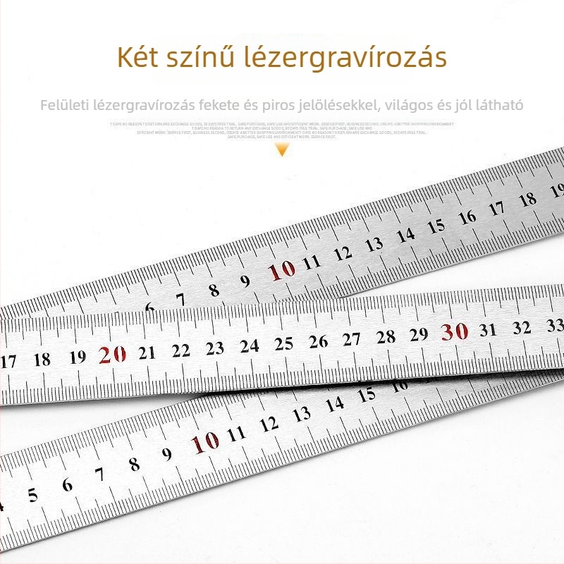 Unique Rozsdamentes acélból készült derékszögű vonalzó, 90° mérőeszköz, többfunkciós háromszögvonalzó