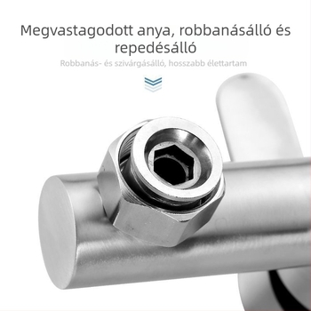 Rozsdamentes acélból készült falba épített zuhany- és kádsaptelep, háromirányú keverő, kerámia szeleppel, 0–90°C