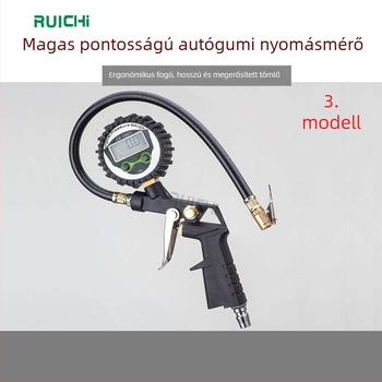 Gumiabroncsnyomás-mérő pumpával, mechanikus mutató, műanyag fogantyú (nyomástartomány 1-16 psi; pontosság 0,01 psi; több egység)