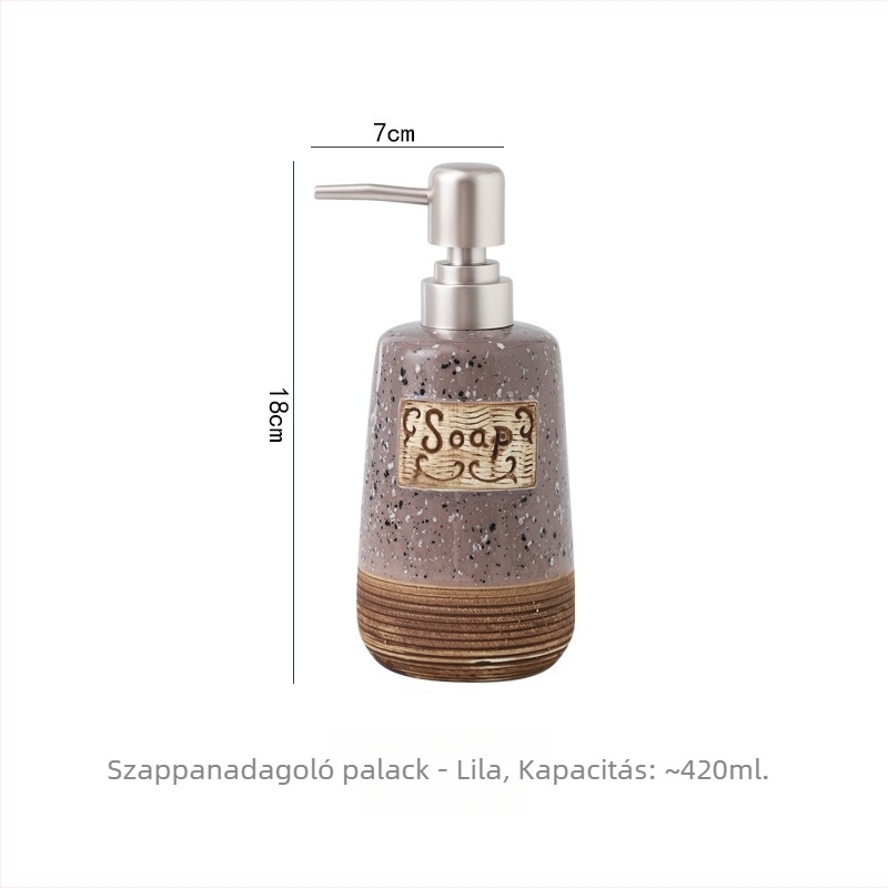 Kerámia kézfertőtlenítő üveg pumpával, lotion üveg, szappanadagoló — csiszolt felület — 300 g — Hongzhan