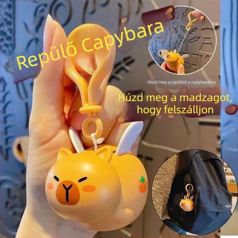 Kapibara kulcstartó hátizsákhoz – aranyos dizájn (Kulcstartó; Műanyag; Egyedi csomagolás; Aranyos stílus)