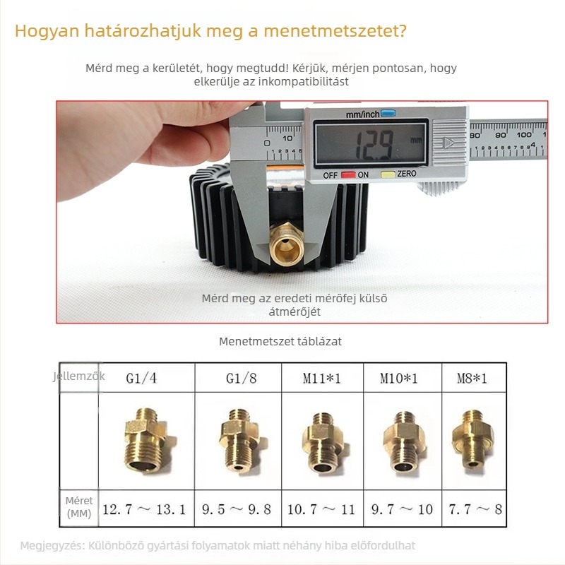 Elektronikus gumiabroncsnyomásmérő digitális kijelzővel (Model 1)