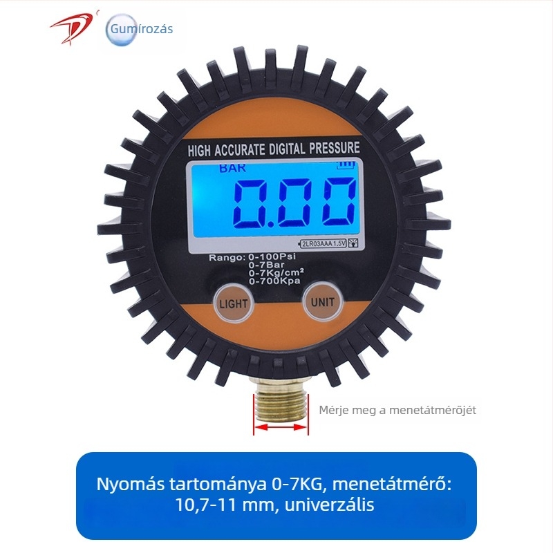 Elektronikus gumiabroncsnyomásmérő digitális kijelzővel (Model 1)