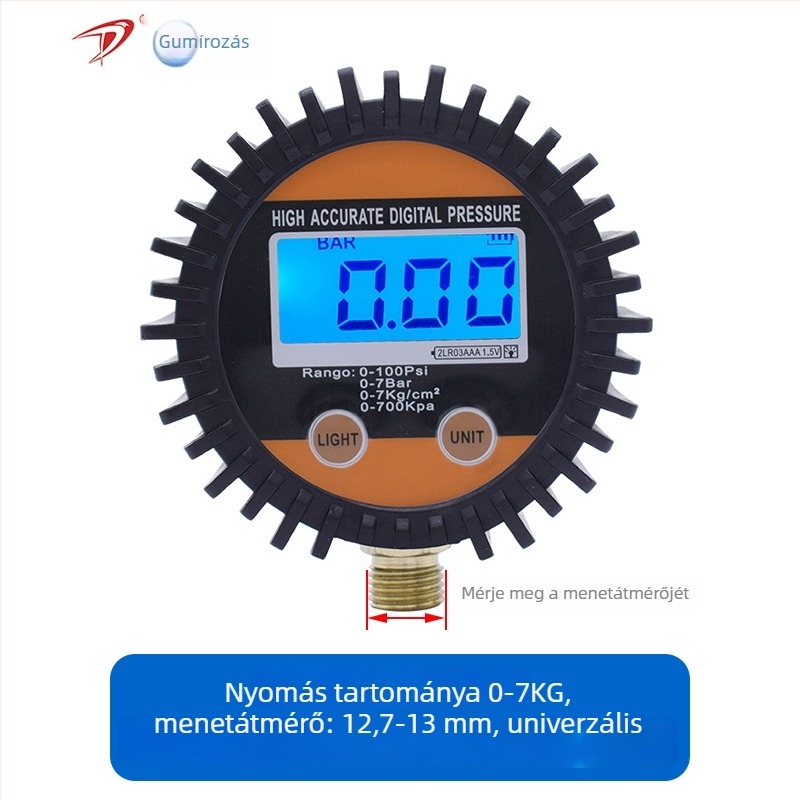 Elektronikus gumiabroncsnyomásmérő digitális kijelzővel (Model 1)