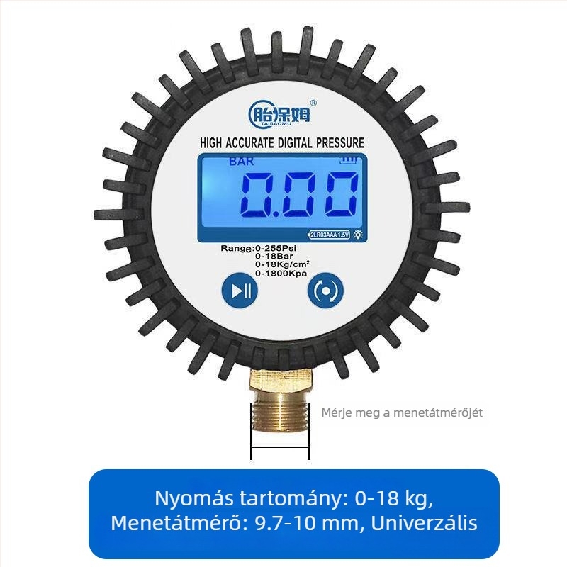 Elektronikus gumiabroncsnyomásmérő digitális kijelzővel (Model 1)