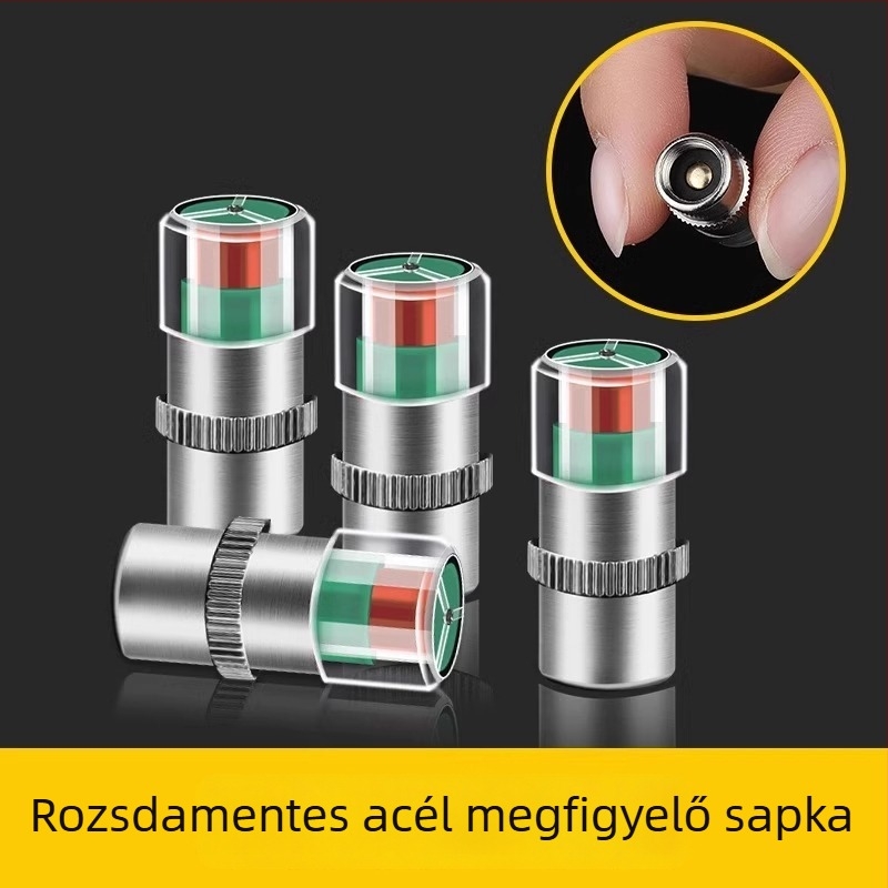 Strength Gumiabroncsnyomásmérő autókhoz és motorkerékpárokhoz – Külső mérőeszköz, nagy pontosságú; anyag: rozsdamentes acél, teljes rézmag, műanyag mag