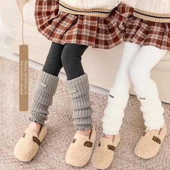 Lányok téli melegen bélelt leggings, magas derék, hosszú, 80% pamut, 3–8 éveseknek