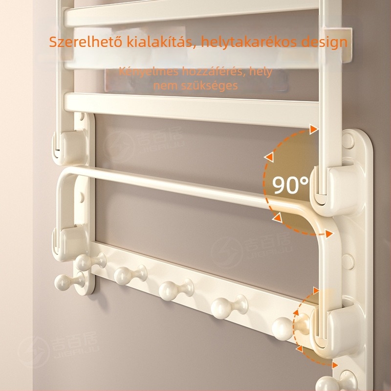 Space alumínium törölközőtartó, összecsukható, 1–2 szint, oxidált felület, teherbírás 10–15 kg