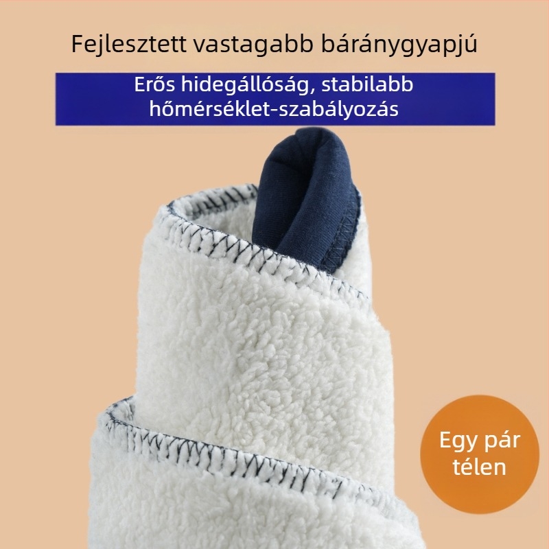 Gyerekek téli pamut sportnadrág fleece béléssel, középmagas derekú, elasztikus derékrész, egyszínű, iskolai egyenruhához