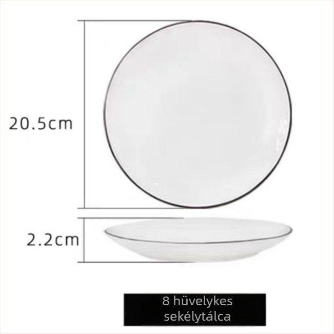 Nordic stílusú kerámia étkészlet underglaze felülettel – kerek tányérok és tálak, mikrohullámú sütőben használható