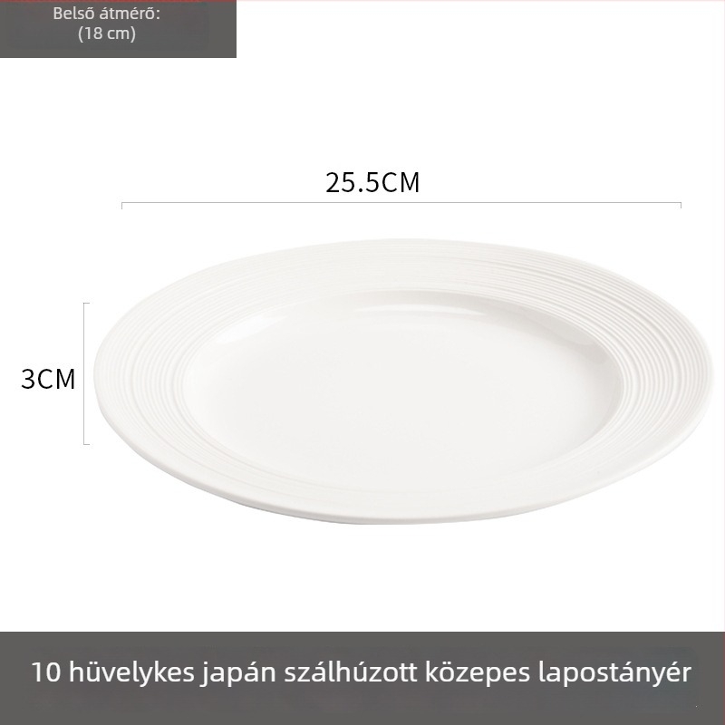 Porcelán kerek tányér szállodák és éttermek számára – alglazúrozott felület, mikrohullámú sütőben használható, modern minimalista stílus, ajándékhoz ajánlott