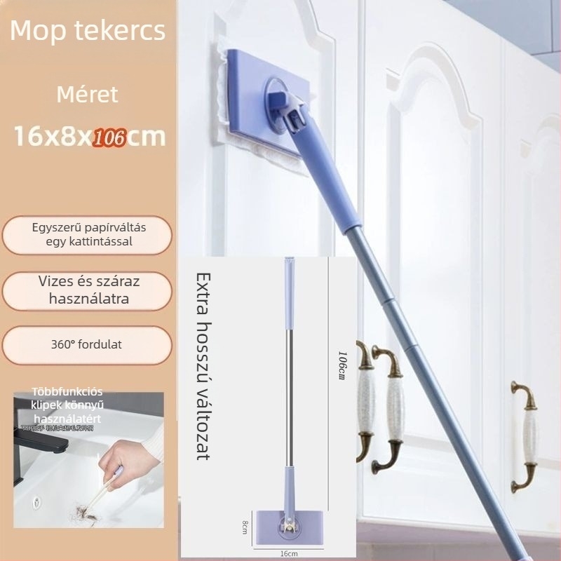 Mop és vödör készlet – vasból készült mopnyél; korrózióállóság szintje 10; teherbírás >10 kg; kiszáradási arány 50–60%; mop típusa: egyéb mopok