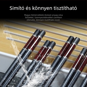 Ötvözetből készült evőpálcikák agat mintával, 10 pár, könnyű luxus retro stílus