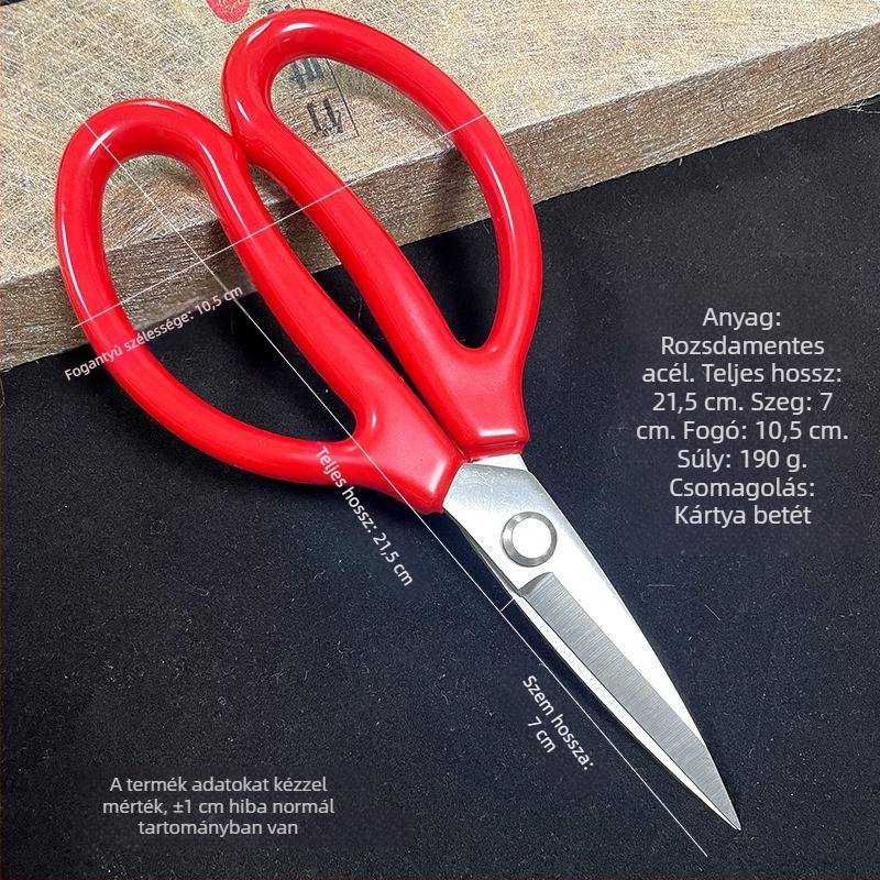 Gumírozott konyhai olló rozsdamentes acélból, masszív, többfunkciós, csontvágó felhasználás pulyka és hal számára