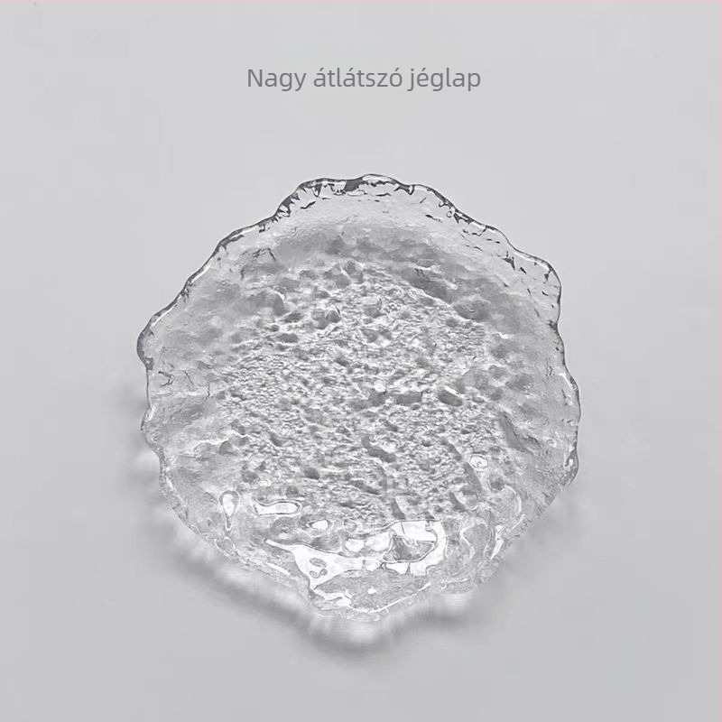 Japán stílusú szabálytalan üveglap, hőálló felülettel, mikróban használható, desszert- és sushi tányér