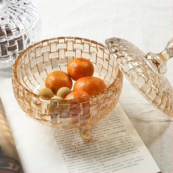 Gyümölcstál, európai kristályüveg, egyszerű stílus, rágcsálnivaló tároló üveg, első osztályú minőség