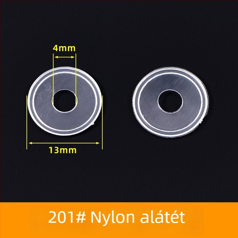 Nylon gomb füllel és átlátszó műanyag alátéttel – rögzítő tömítés kabátokhoz és ruházathoz
