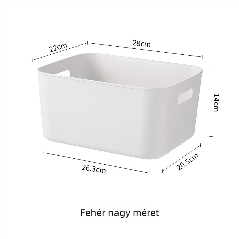 Műanyag tárolókosár — modern minimál dizájn fürdőszobába és konyhába, modell 6606