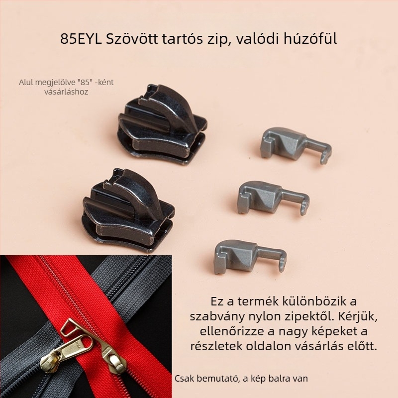 Utazótáska cipzárzáró csúszka – Ykks, cink ötvözet, elefántcsont-stílus, otthoni és táskákhoz, különleges termék