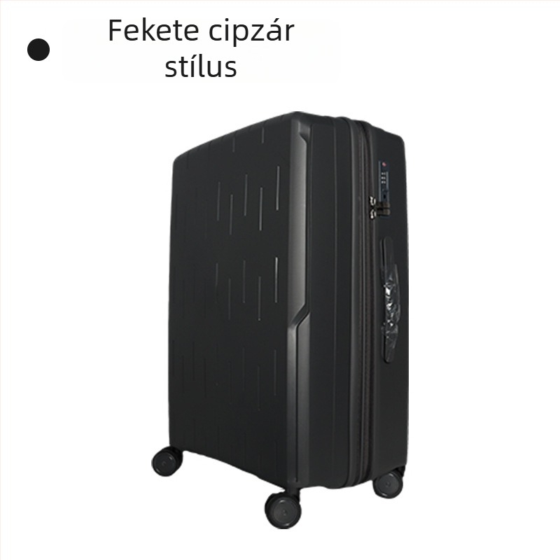 PP guruló koff, univerzális kerekek, cipzáras nyitás, TSA jelszavas zár, súly 3,15 kg