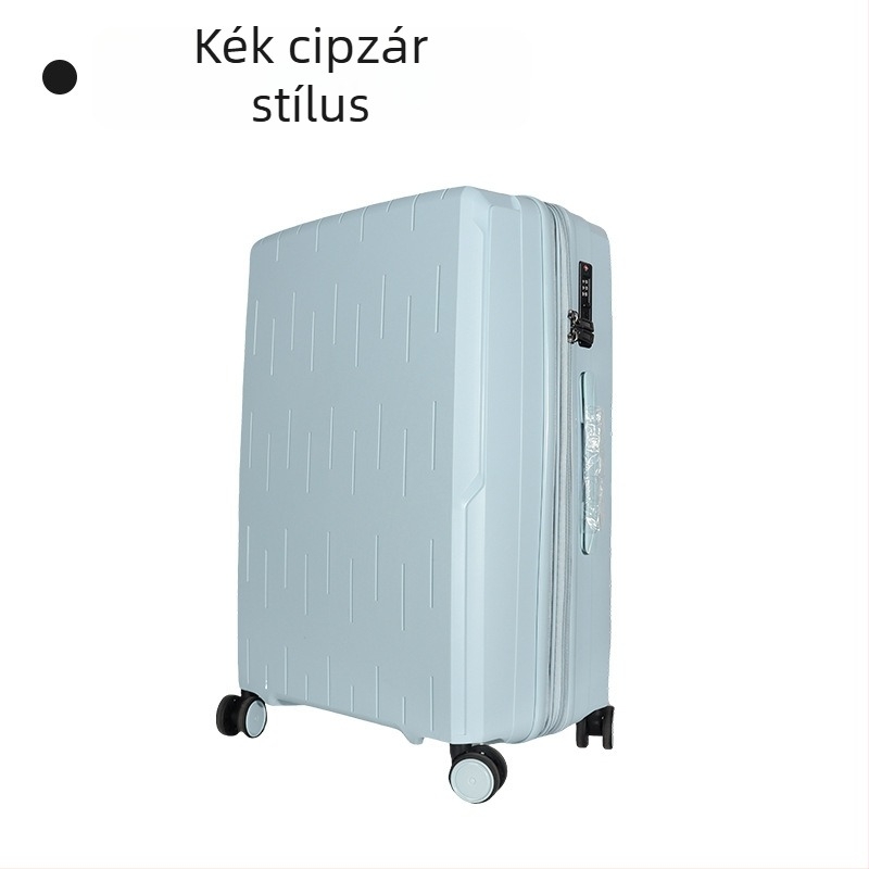 PP guruló koff, univerzális kerekek, cipzáras nyitás, TSA jelszavas zár, súly 3,15 kg