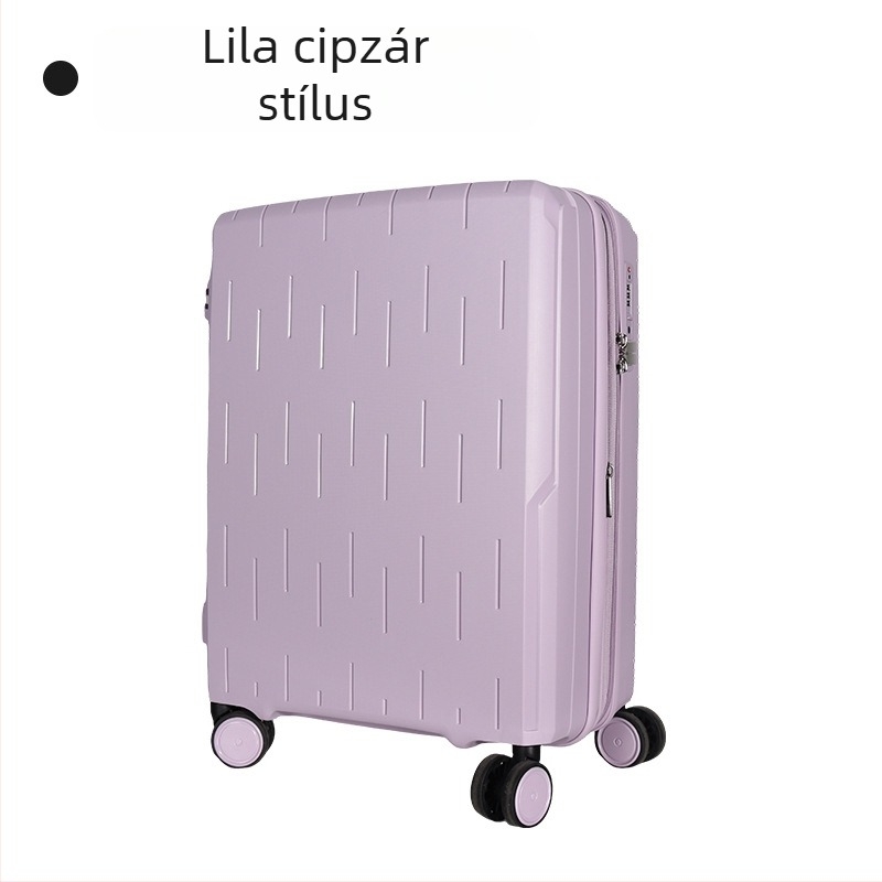 PP guruló koff, univerzális kerekek, cipzáras nyitás, TSA jelszavas zár, súly 3,15 kg