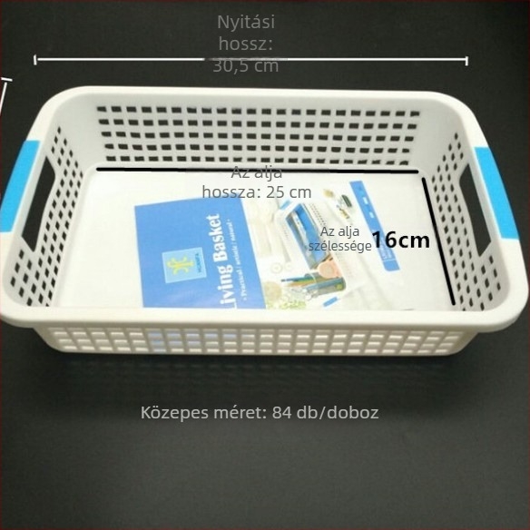 Műanyag téglalap alakú tároló kosár, modell 3544, 48 darabos csomag