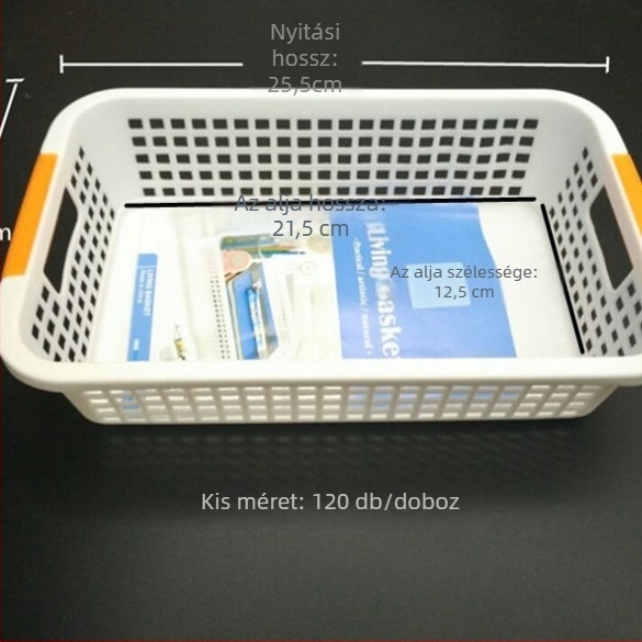 Műanyag téglalap alakú tároló kosár, modell 3544, 48 darabos csomag