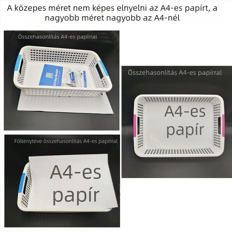 Műanyag téglalap alakú tároló kosár, modell 3544, 48 darabos csomag