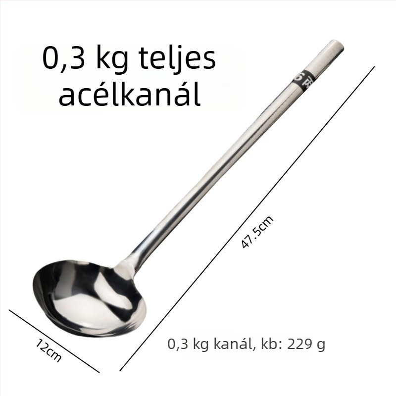 Hosszú fogantyújú rozsdamentes acél kanál és spatula készlet, két darab, tapadásmentes, hőálló