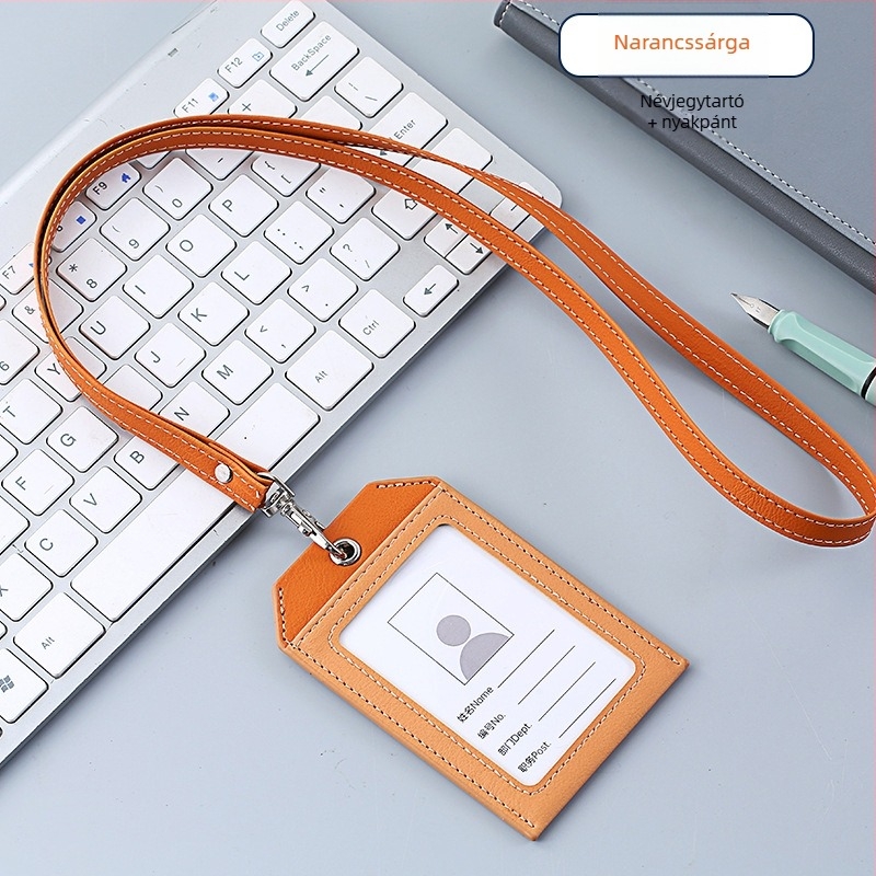 Bőrtok kártyához – kettős réteg, modern minimalista stílus