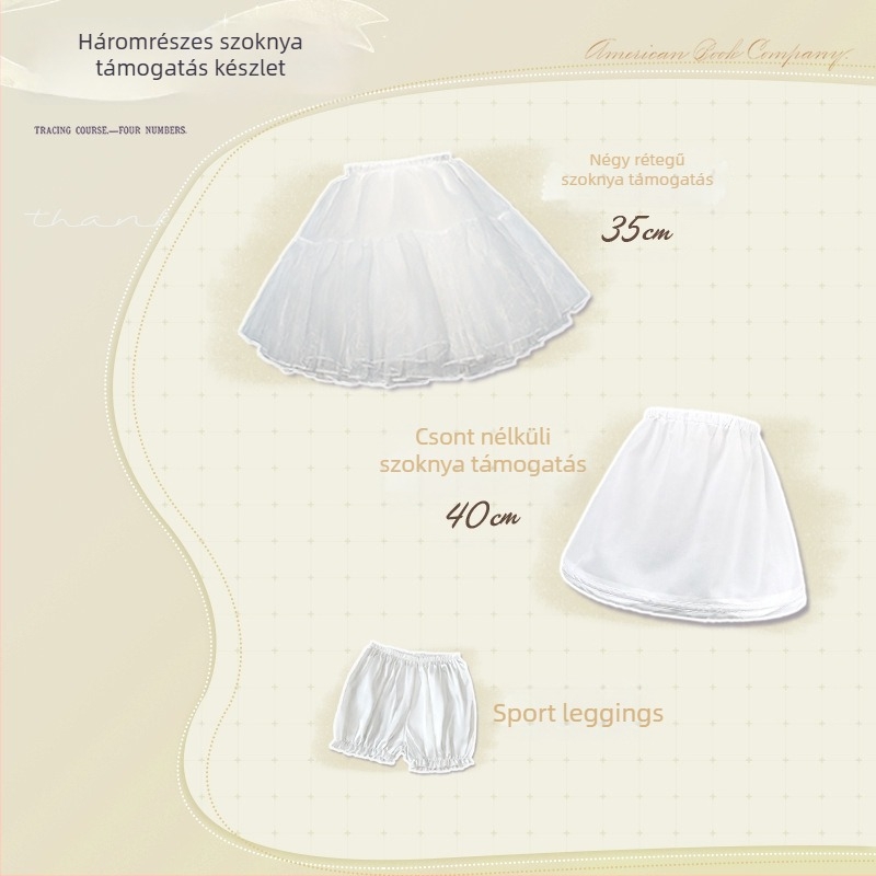 Csont nélküli szoknya támasz — háromrészes készlet, készleten, felnőtteknek, 2025 tavasz